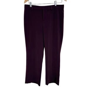 Banana Republic Outlet Logan Pants Burgundy Hemmed Slim Ankle Work Trousers 6